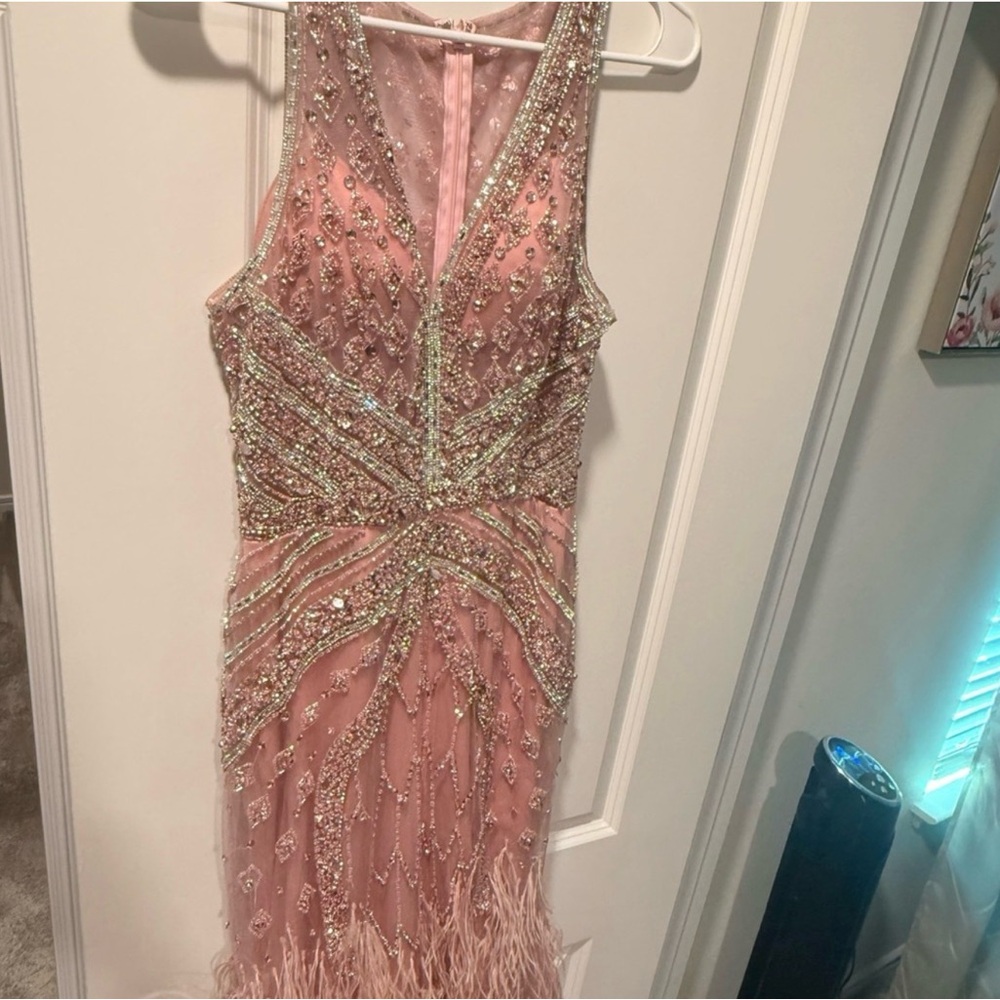 Elegant Pink Beaded Dress
